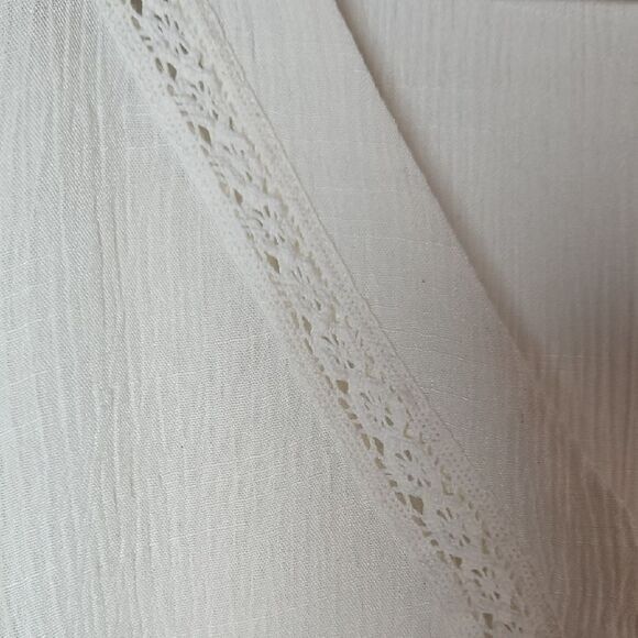 Eyeshadow Women's M Flutter Sleeve Fabric Button Crop Top Coquette Fairy Boho - Picture 8 of 10